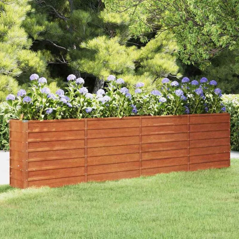 Image of vidaXL Garden Raised Bed Rusty 320x40x77cm Corten Steel, Brown 151957