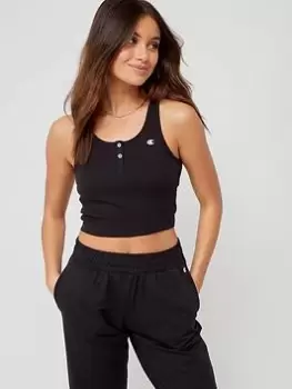Image of Champion Small Logo Bra, Black, Size L, Women
