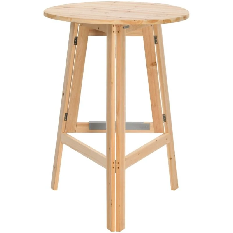 Image of vidaXL Foldable Bar Table 78cm Fir Wood Side End Coffee Dining Breakfast Stand