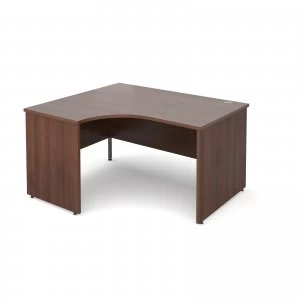 Image of Maestro 25 PL Left Hand Ergonomic Desk 1400mm - Walnut Panel Leg desig