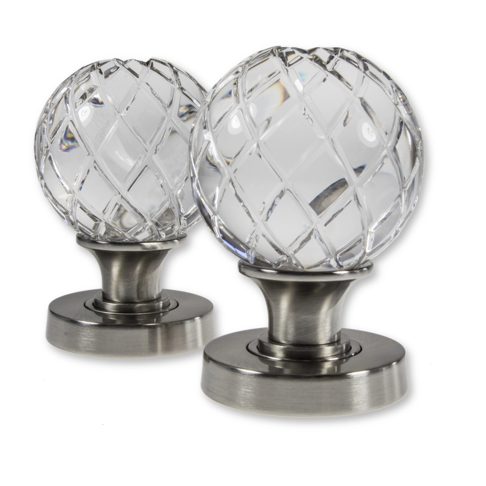 Image of LocksOnline Palma Glass Mortice Door Knob Set