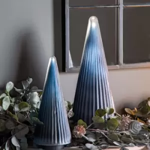 Image of Gallery Interiors Ribbed Tree Black Frost Glass Large