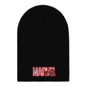 Image of Marvel Comics Logo Slouchy Beanie, Black (Kc007484Mvl)