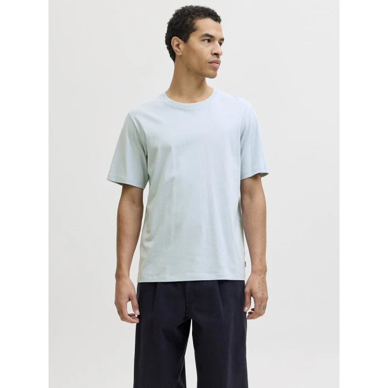 Image of jack & jones Organic Cotton T-Shirt with Crew Neck Light Blue Organic Cotton XXL