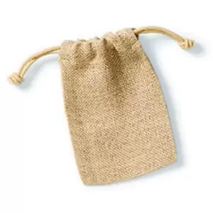 image of Westford Mill Jute Rope Close Plain Stuff Bag (XL) (Natural) - Natural