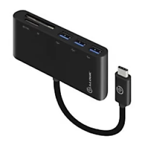 Image of Alogic UC3ACR MultiPort Adapter+ Card Reader Black USB-C to MultiCard Reader and 3 Port USB Hub