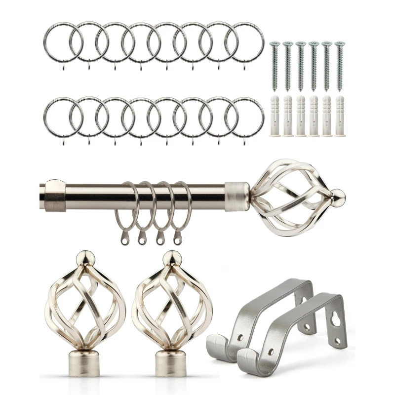 Image of Emma Barclay Bird Cage - Extendable Curtain Pole with rings Curtain Poles 160-300cm Grey 41681369000