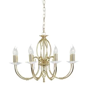 Image of 8 Light Chandelier Polished Brass Finish, E14