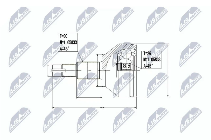 Image of NTY CV joint kit NTY NPZ-AR-014