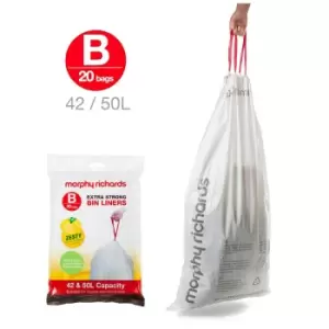 image of Morphy Richards 42/50L Lemon Scented Bin Liners - Pack of 20