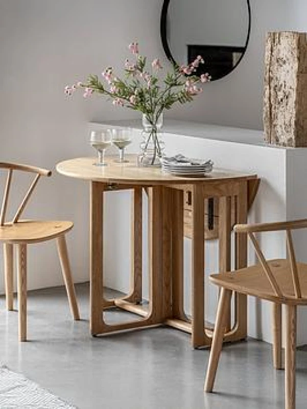 Image of EDITE Fallon Oak Folding Dining Table (Seats 4) Oak 4 People