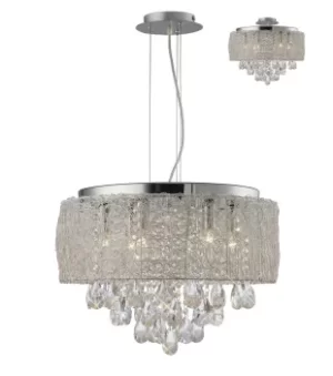 image of Adeline Ceiling Pendant 6 Light Polished Chrome, Crystal