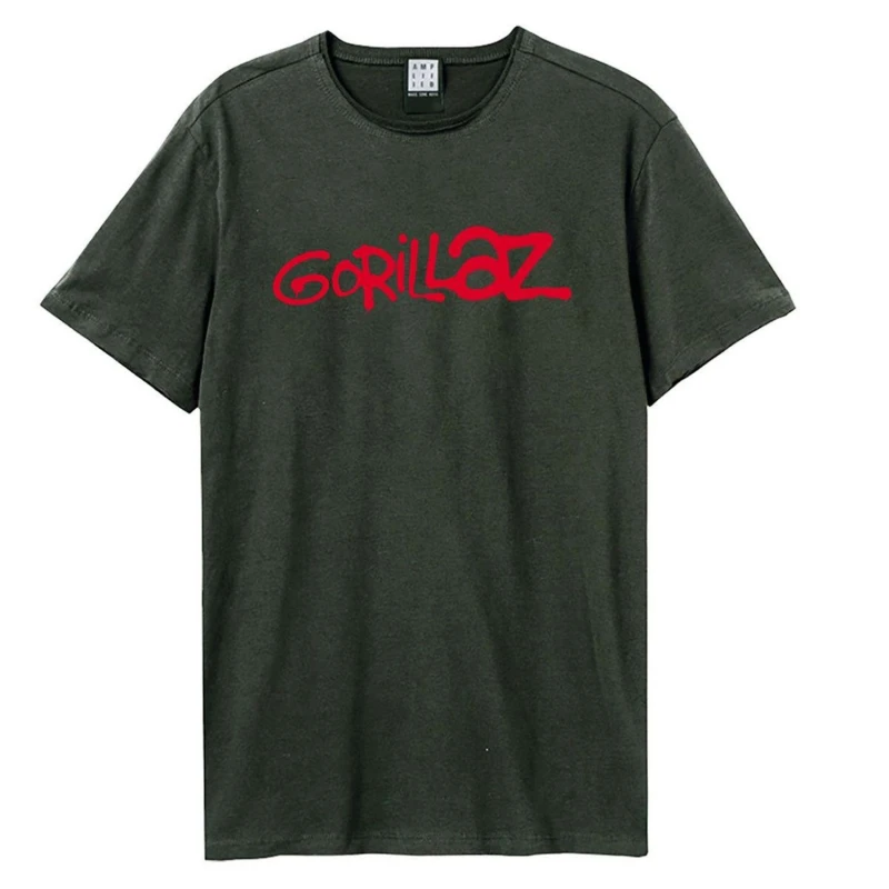 Image of Amplified Amplified Men Gorillaz Logo T-Shirt in Charcoal Size: X-Small Charcoal XS Male 5063703425889