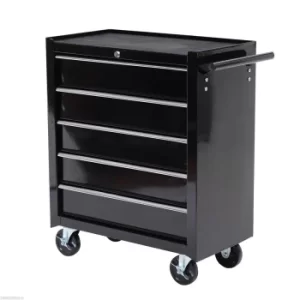 Image of Homcom 5 Drawer Tool Storage Cabinet with Wheels, black