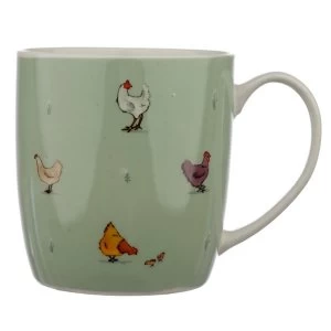 Image of Willow Farm Chickens Porcelain Mug