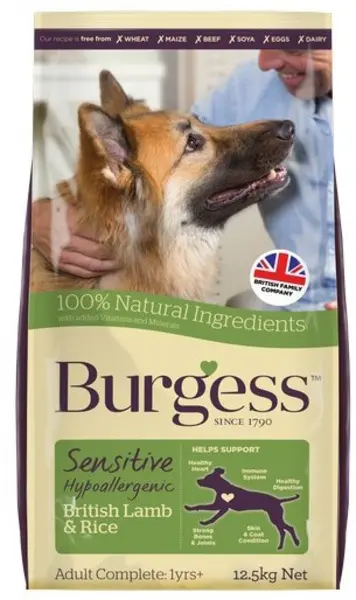 image of Burgess Sensitive Adult Lamb and Rice Dog Food 2kg