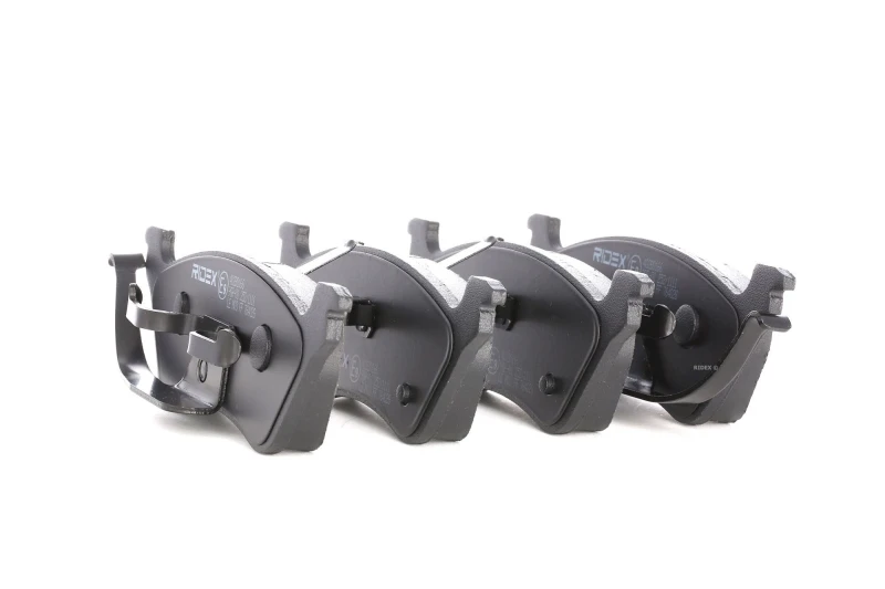 Image of RIDEX 402B0166 Brake pad set Rear Axle, excl. wear warning contact, with anti-squeak plate Brake Pad Set,disc brake (402)