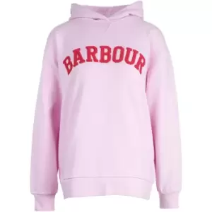 Image of Barbour Womens Northumberland Patch Hoodie Winter Heath 14