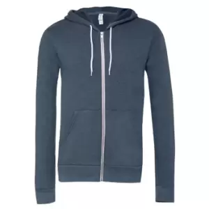 Image of Canvas Unixex Zip-up Polycotton Fleece Hooded Sweatshirt / Hoodie (XL) (Heather Navy)