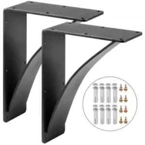 Image of VEVOR Heavy Duty Shelf Brackets 2 Pack Floating Shelf Bracket 10x12x2.5" 450lbs Load Garage Workshop Home Steel Shelf Brackets Hand Welded Triangle Sh