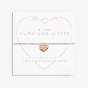 Image of Hugs And Kisses Silver Rose Gold 17.5cm Stretch Bracelet 6083