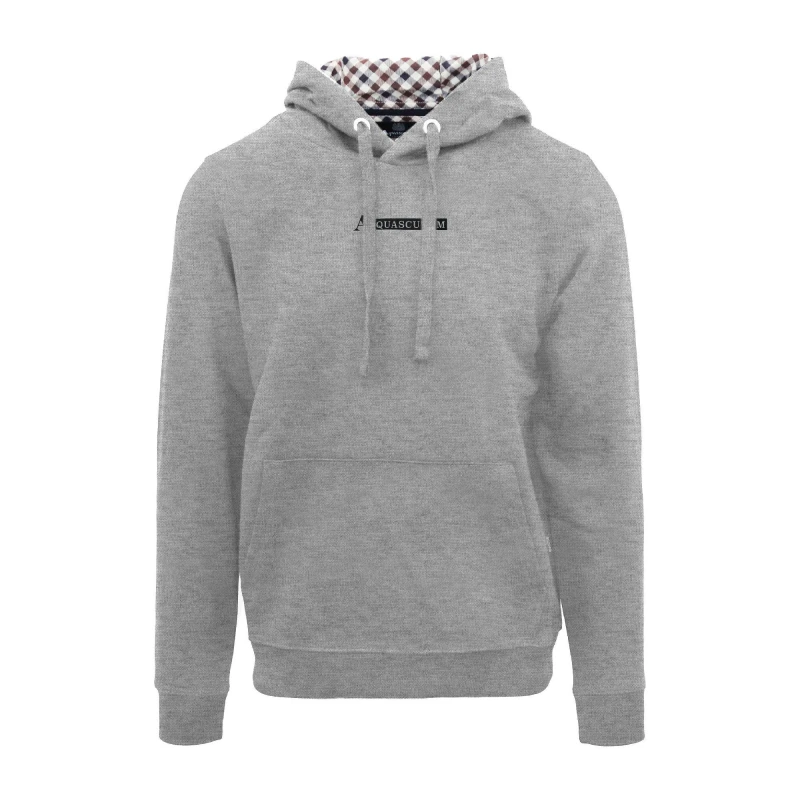 Image of Aquascutum Mens Hdy Sweat Pull Over Hoodie Grey male Small
