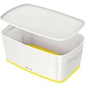 image of Leitz MyBox WOW Storage Box 5 L White, Yellow Plastic 31.8 x 19.1 x 12.8 cm