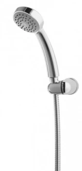 Image of Wickes Shower Handset and Fixed Wall Bracket Kit - Chrome