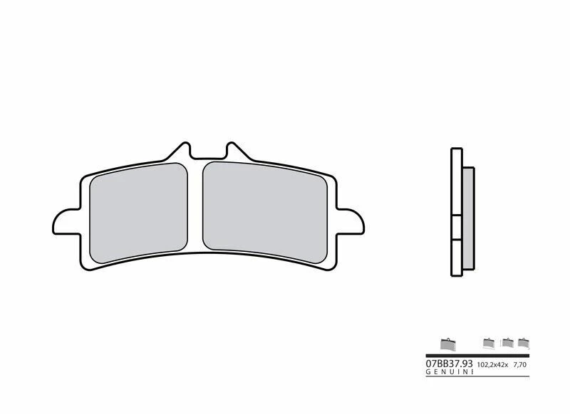 Image of Brembo S.p.A. Genuine Sintered Metal Brake pads - 07BB3793