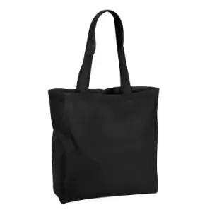 image of Westford Mill Maxi Recycled Cotton Tote Bag (One Size) (Black)