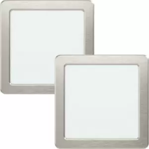 Image of 2 PACK Wall / Ceiling Flush Downlight Satin Nickel Spotlight 10.5W LED