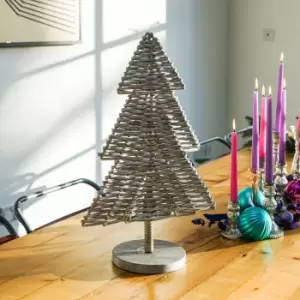 80cm Rattan Christmas Tree White