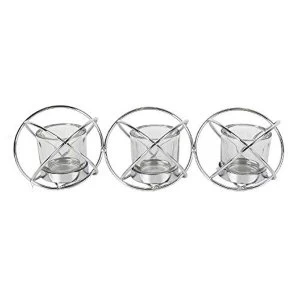 Image of HESTIA? Silver Metal Knot Triple Tealight Holder