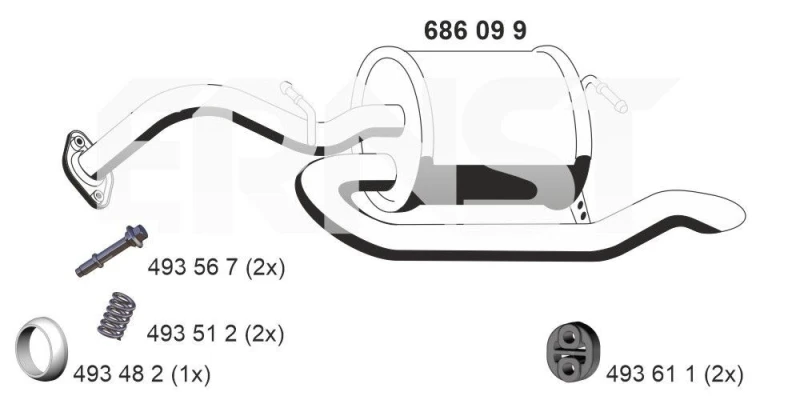 Image of Rear silencer ERNST 686099