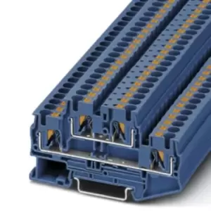 Image of Phoenix Contact Blue PTTB 4 BU Feed Through Terminal Block, 24 10 AWG, 0.2 6mm, 500 V