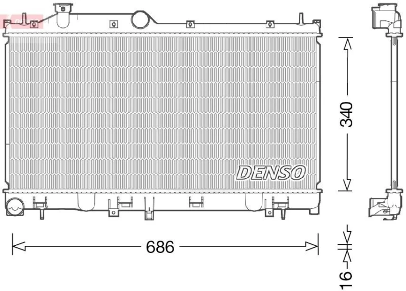 Image of DENSO Engine radiator DENSO DRM36021