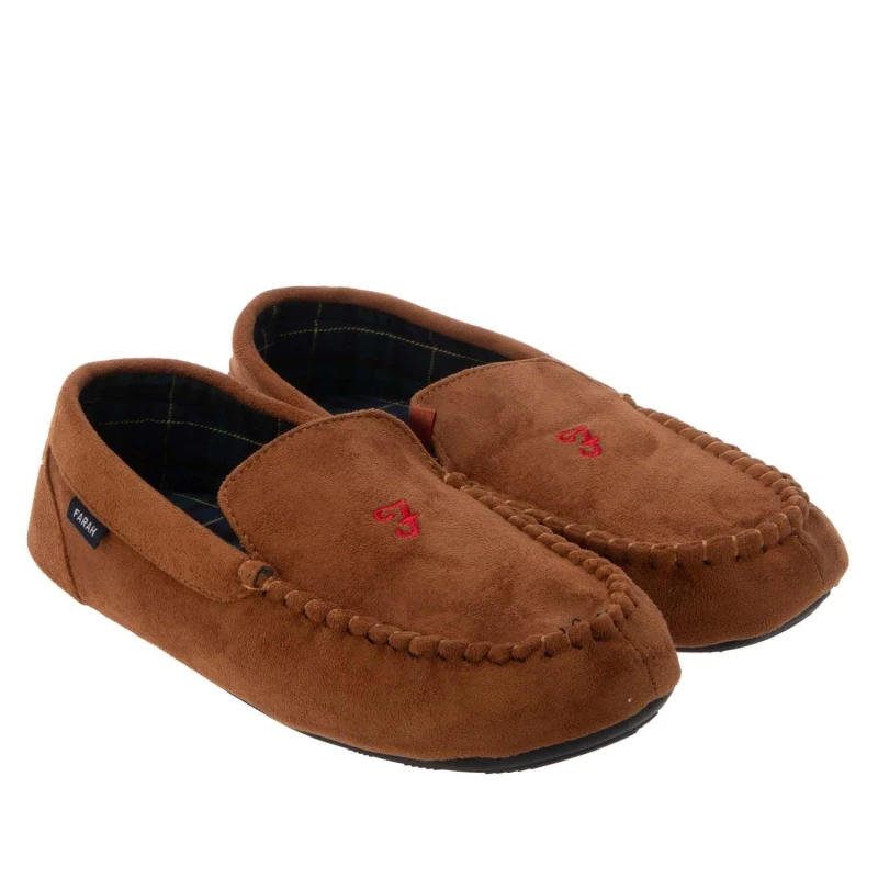 Image of Farah Nicken Moccasin Slippers - Brown Brown 7