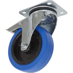 image of Sealey Swivel Plate Total Lock Castor Blue Elastic 125mm