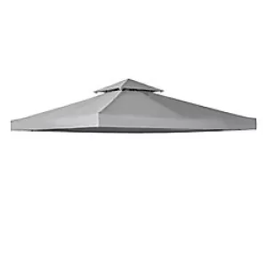 image of Outsunny Replacement Canopy Top 84C-041GY Polyester Light Grey