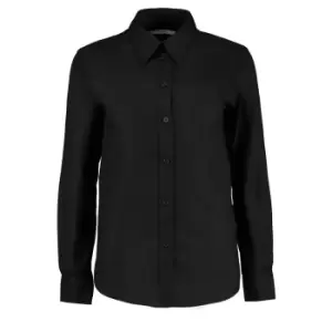Image of Kustom Kit Ladies Workwear Oxford Long Sleeve Shirt (28) (Black)