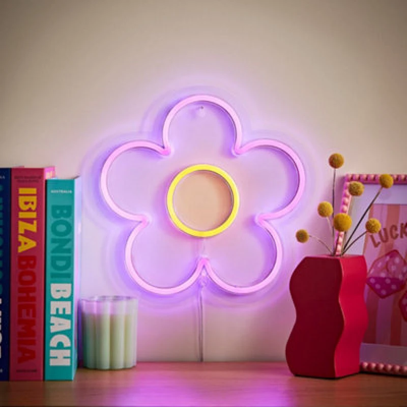 Image of Valuelights Flower Neon Sign Deoration Wall Light