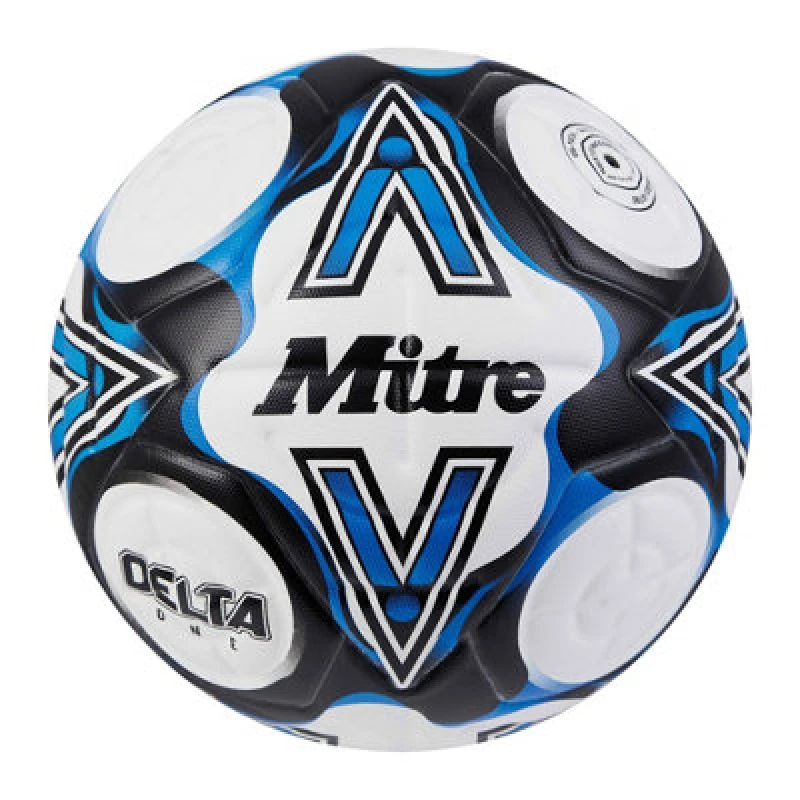 Image of Mitre Delta One Football White/black/blue (5)