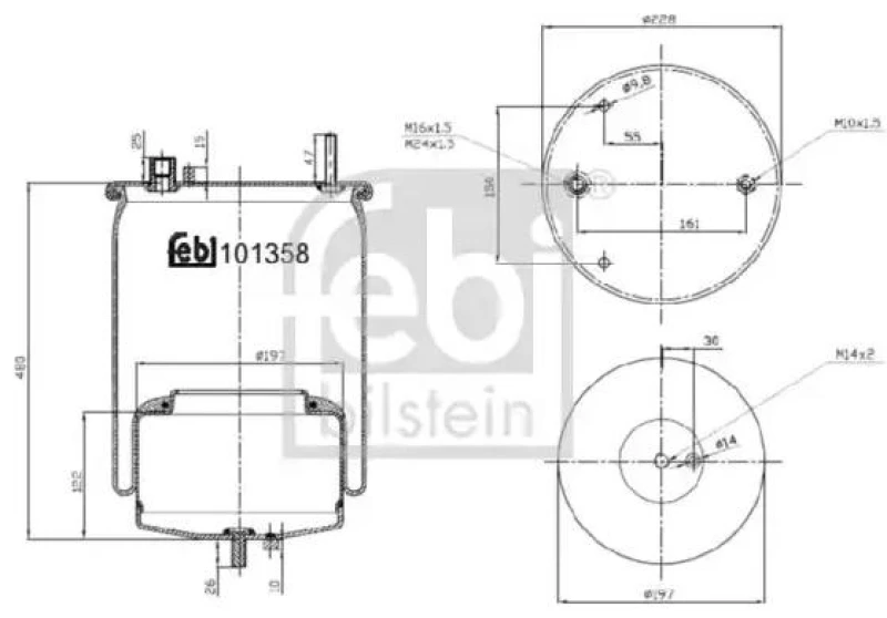 Image of FEBI BILSTEIN 101358 Boot, air suspension Rear Axle Boot,air suspension (324)