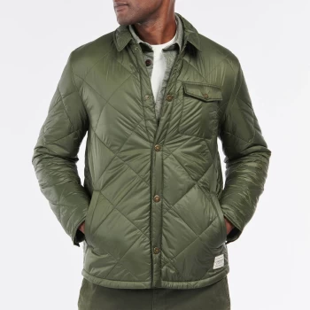 Image of Barbour 55 Degrees North Mens Summer Shirt Quilt - Olive - L
