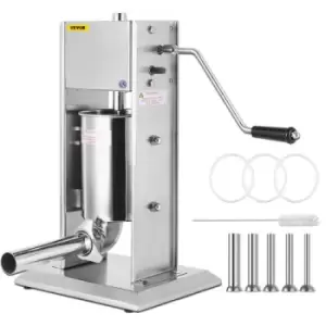 Image of VEVOR Sausage Stuffer 10L Sausage Maker with 5 Filling Nozzles Manual Sausage Stuffing Mincer Machine 2 Optional Speed Vertical Sausage Maker Kit for