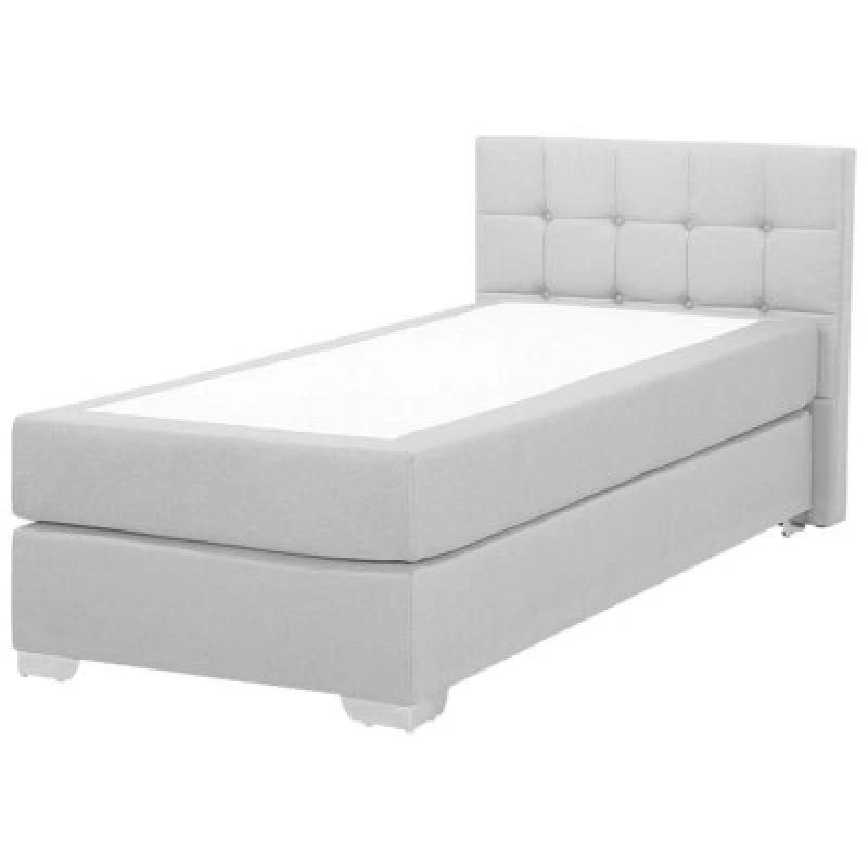 Image of Beliani Divan Bed Fabric Admiral 90 X 200 Cm (Eu Single) Light Grey