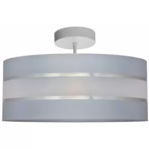 image of Helam Helen Cylindrical Ceiling Light Grey, Silver 40cm