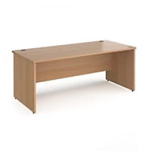 Image of Dams International Rectangular Straight Desk with Beech Coloured MFC Top and Silver Frame Panel Legs Contract 25 1800 x 800 x 725mm