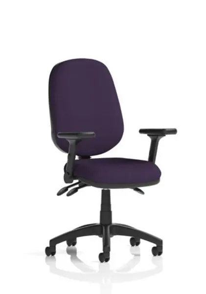 Image of Eclipse Eclipse Plus III Lever Task Operator Chair Bespoke Colour Tansy Purple With Height Adjustable And Folding Arms KCUP1763