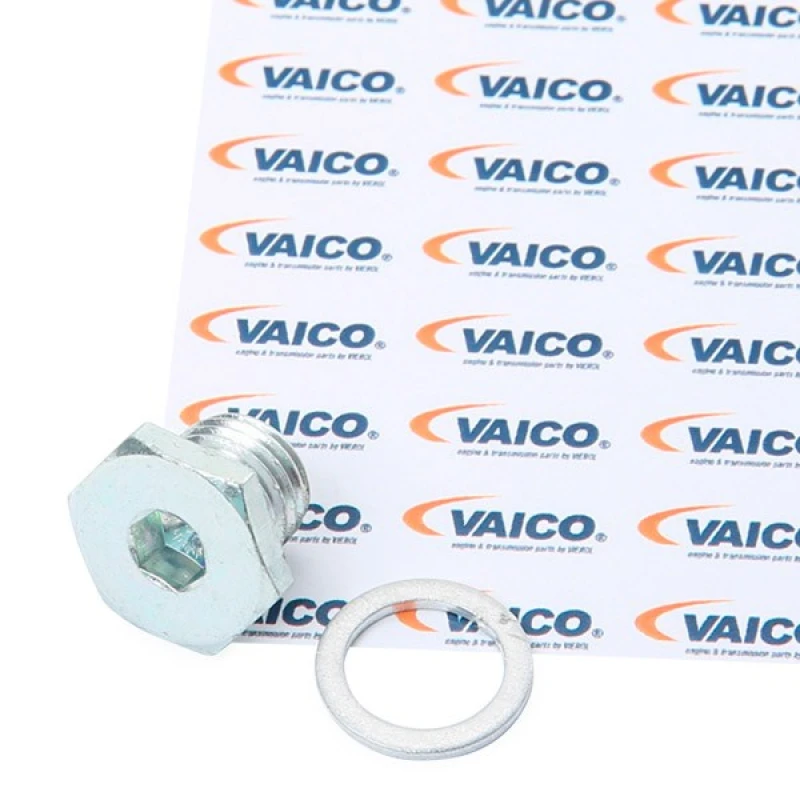 Image of VAICO V20-1207 Drain Plug Original VAICO Quality, Thread Size: M12 x 1,5, Spanner Size: 17, with seal ring, Steel Steel Oil Drain Plug,oil pan (593)